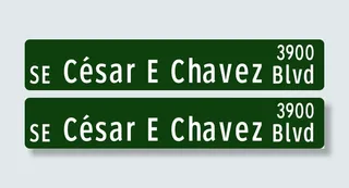 波特兰俄勒冈街道名称标志——SE塞...