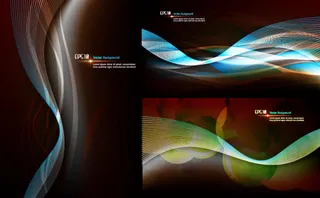 3款梦幻动感线条背景矢量素材