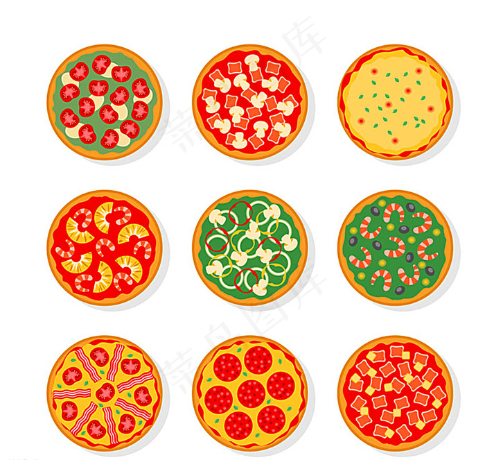 美味披萨俯视图图片