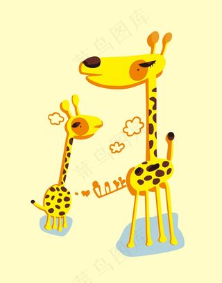 长颈鹿卡通动物图案
