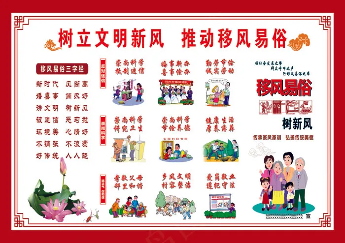 树立文明新风 推动移风易俗cdr矢量模版下载