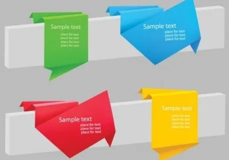 精致的折纸标签03矢量