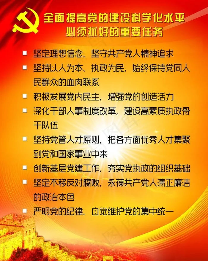 党建展板图片psd模版下载
