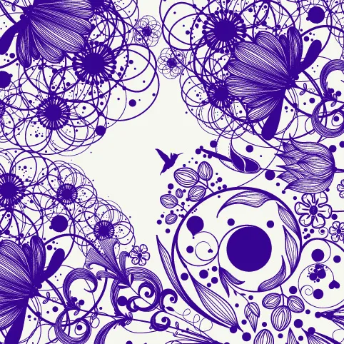 素雅花纹背景eps,ai矢量模版下载