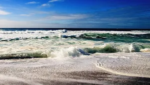海岸巨浪图片