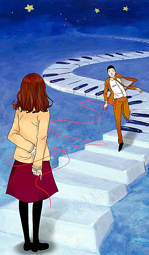 情感插画图片psd模版下载