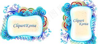 蓝色浪花创意边框图片