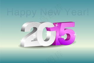 2015新年3D艺术字背景矢量素材