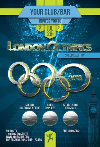 2012奥运五环海报PSD分层素