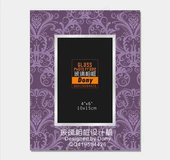 古典花纹玻璃相框图片