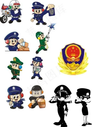 卡通警察人物