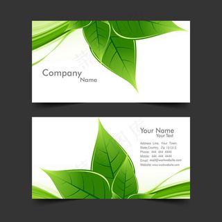 带绿叶的名片
