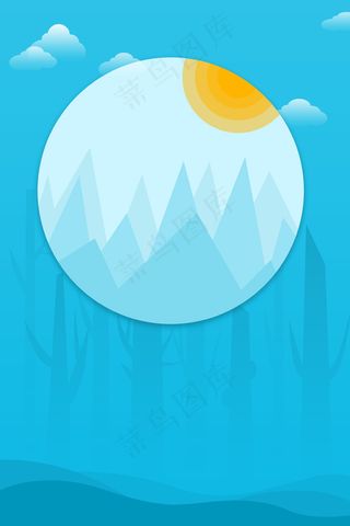 手绘卡通剪影背景