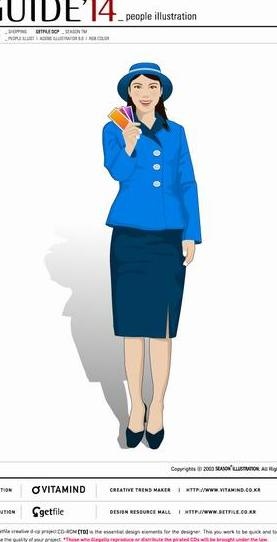韩国售票美女AI矢量图源码173ai矢量模版下载