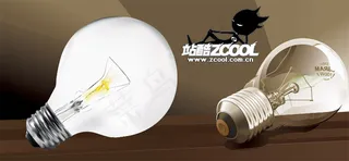 2个灯泡矢量素材