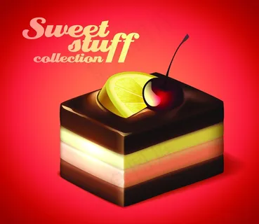 精致可口甜食点心矢量素