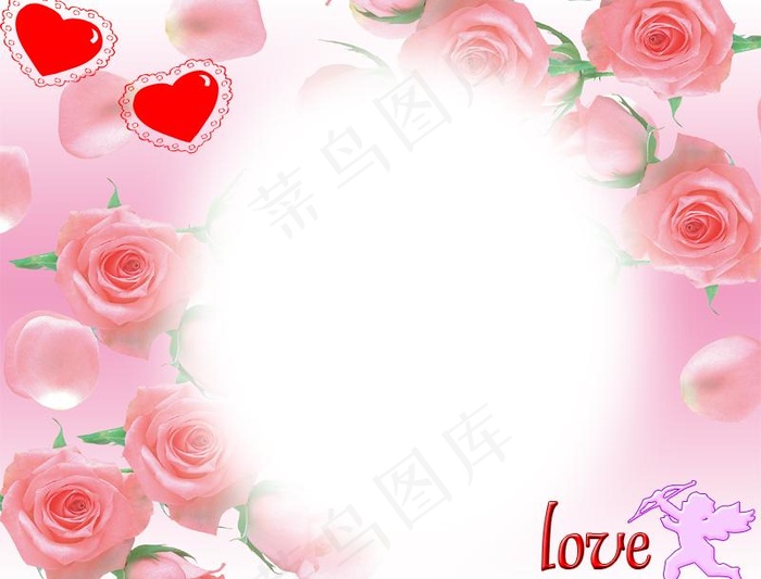 浪漫爱心相框模板图片
