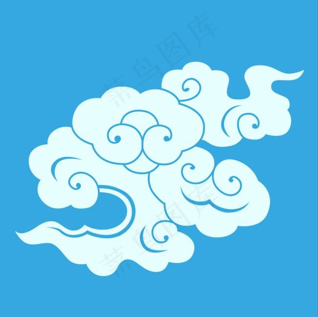 白色云朵花纹底纹ai矢量模版下载