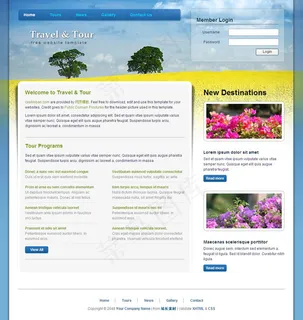 蓝色旅游公司网页模板