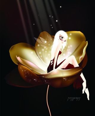 梦幻般的花仙子矢量素材