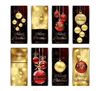 金色圣诞卡片矢量素材三