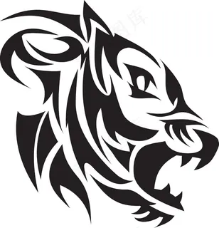 老虎头部落矢量元素