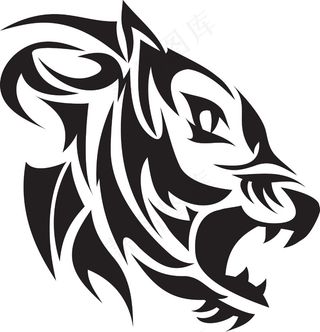 老虎头部落矢量元素