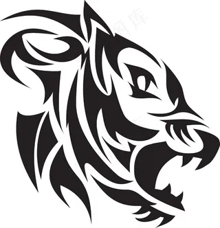 老虎头部落矢量元素