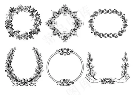 花边矢量图欧式花纹风格