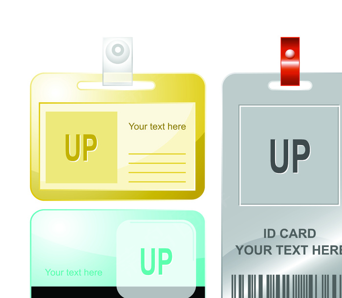 彩色工作证矢量素材