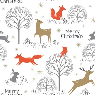 卡通可爱北欧童话梦幻儿童动物无缝平铺背景头像印刷矢量图片素材