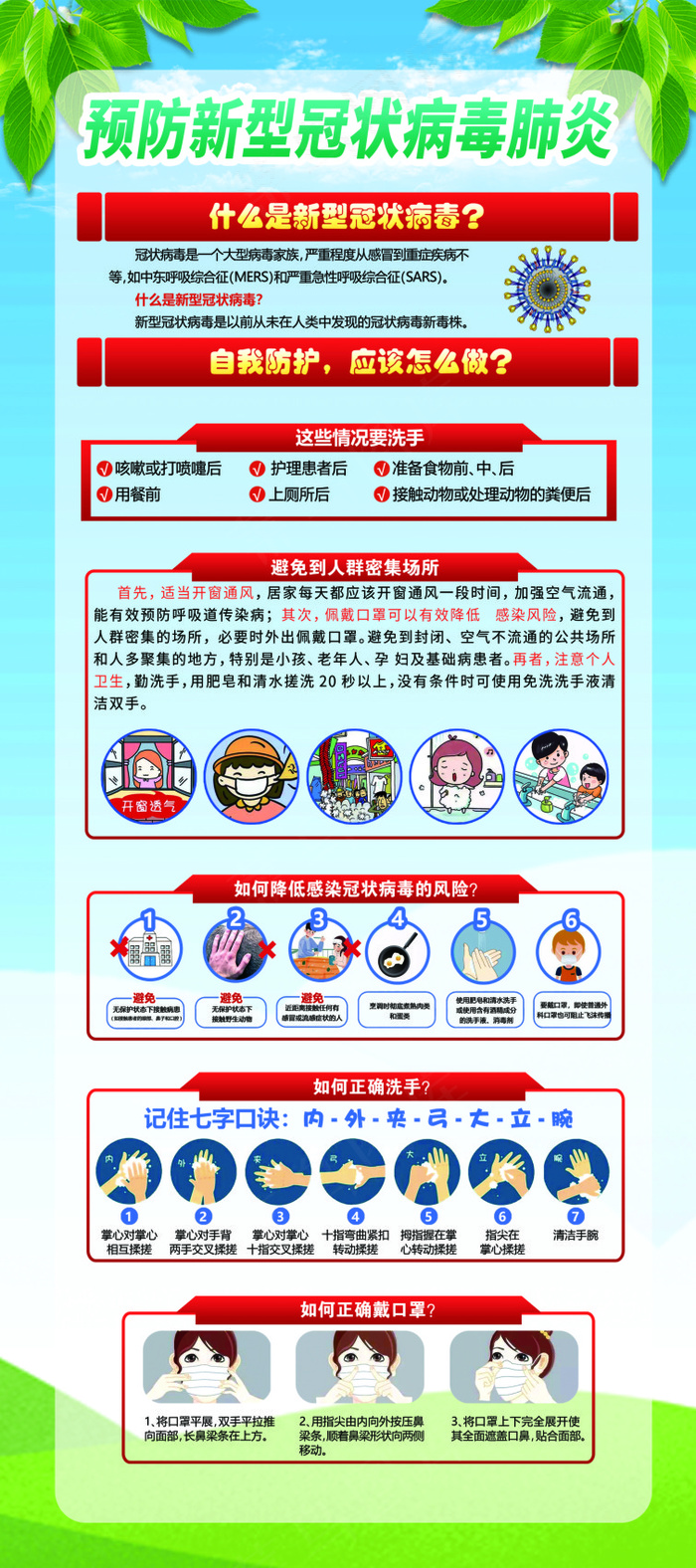 冠状病毒预防展架图片psd模版下载