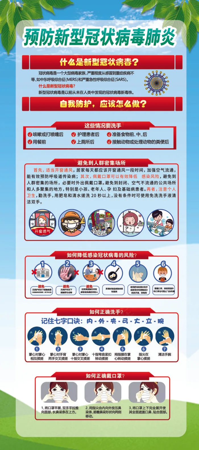 冠状病毒预防展架图片psd模版下载