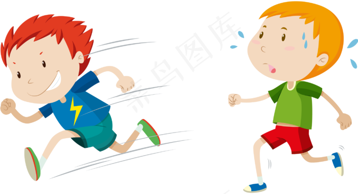 奔跑的学生小孩免抠png透明图层素材