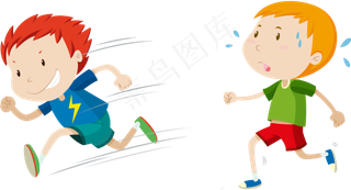 奔跑的学生小孩免抠png透明图层素材