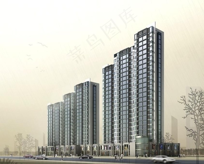 建筑效果图图片(3272X2828(DPI:72))psd模版下载