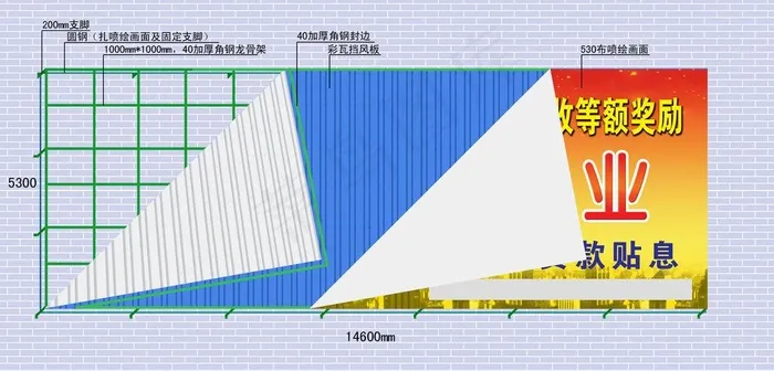 钢架广告牌图片psd模版下载