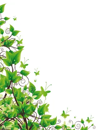 绿色叶子花纹矢量图下载