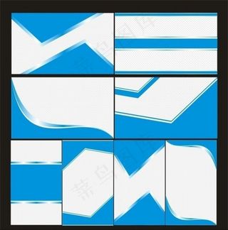 经典蓝色展板背景素材