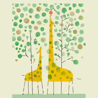 印花矢量图 动物 长颈鹿 植物 树 免费素材 印花矢量图 动物 长颈鹿 植物 树 免费素材