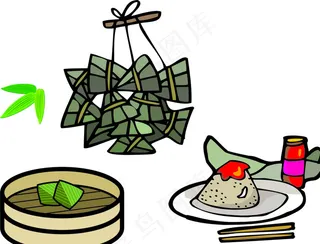 蒸粽子 端午节素材图片