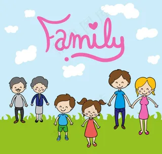 卡通家庭背景矢量素材