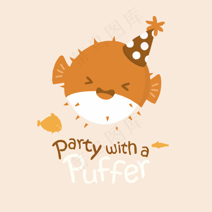 印花矢量图 可爱卡通 卡通动物 鱼 卡通静物 免费素材