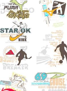 品牌服装运动印花矢量图2