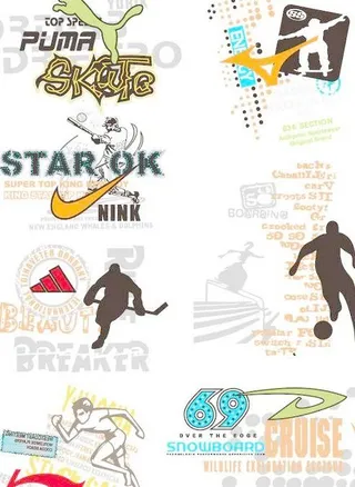 品牌服装运动印花矢量图2