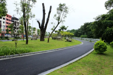 柏油路人行道绿化带图片 柏油路人行道绿化带图片