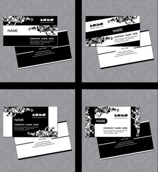 黑白商务名片设计PSD素材