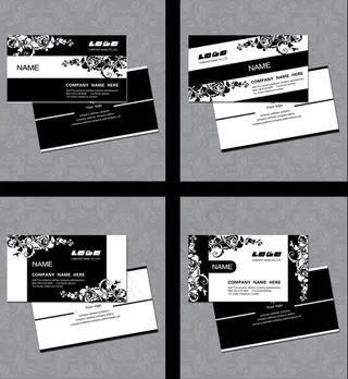 黑白商务名片设计PSD素材