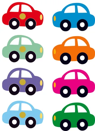 彩色矢量小汽车卡通元素