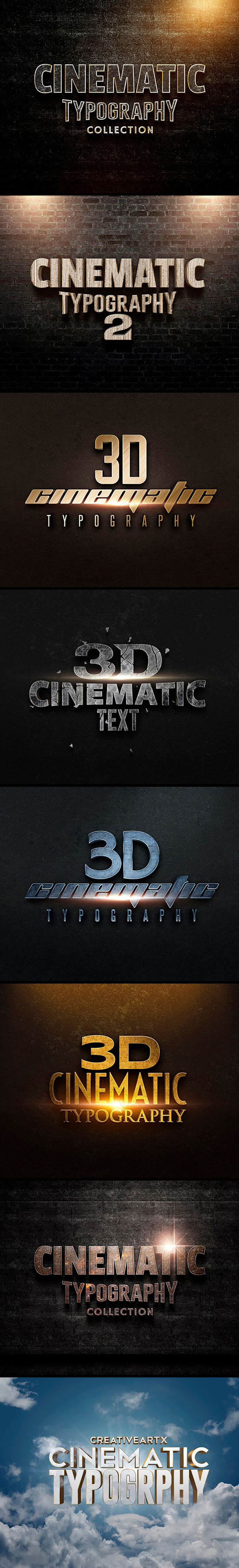 3D立体文字样式psd模版下载
